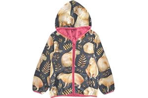Aflyko Girls Fleece Coat Zip-Up Hoodie Warm Outerwear Kids Hooded Jacket 3-10T
