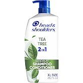 Head &amp; Shoulders Tea Tree Oil 2-in-1 Anti-Dandruff Shampoo and Conditioner, 72-Hour Protection, 1% Pyrithione Zinc, 28.2 fl oz