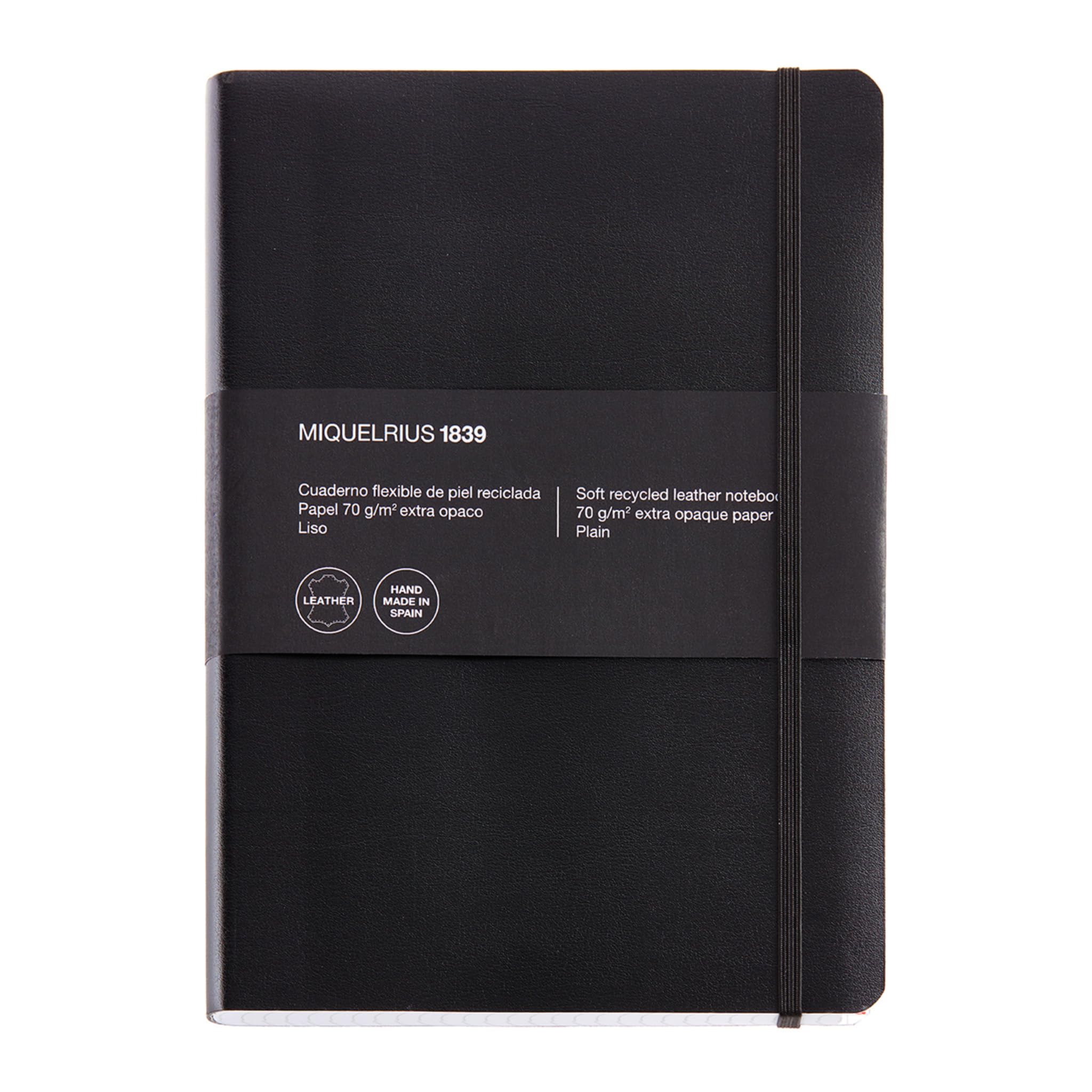 Basicos Mr 10405 – Flexible Skin Notebook 4th 100 Sheets Plain with Rubber, Black