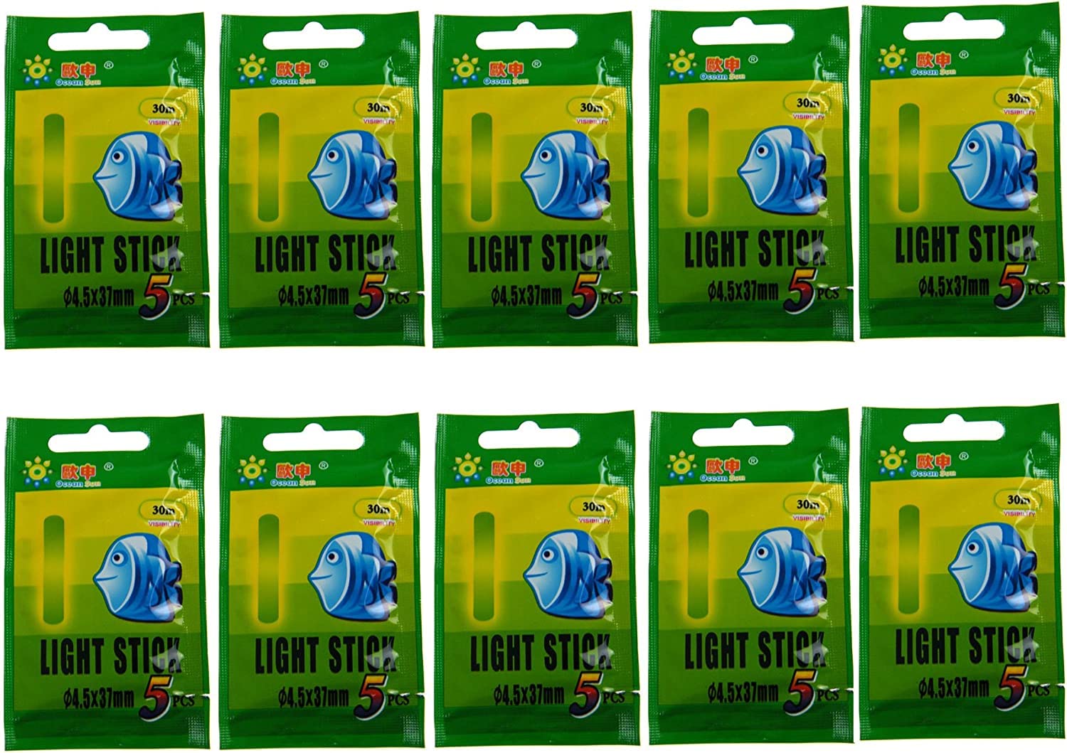 anglerholics Fishing Night Lights Glow Sticks for Fishing Floats and Bobbers, Light Sticks for Fishing Bell Alarm, Fishing Glow Sticks Bulk Kit 10 Packs