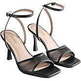 Ankis Black Nude Heels Strappy Open Toe Heel for Women High Heels Mesh Stiletto Heeled Sandals Wedding Party Dress Shoes 3IN