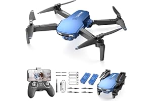 NEHEME Drones for Kids with Camera - Remote Control Helicopter Toys Gifts for Boys Girls, 1080P HD FPV Mini Drone for Adults, RC Quadcopter with One Key Start/Land, Altitude Hold, Gesture Selfie, 2 Batteries, Blue