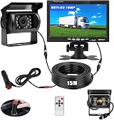 SEMHALL 1080P Reversing Camera Kit 7" LCD HD Night Vision 15M Cable 12-24V view 1