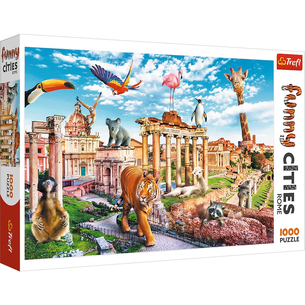Trefl 1000 Elements, Fun, Capitals of Europe, City of Rome, Animals, Tea, Creative Entertainment, Classic Puzzle, Wild Color, 10600