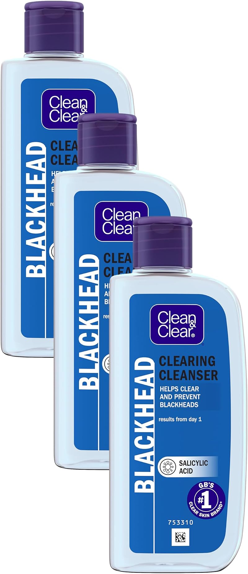 Clean & Clear Blackhead Clearing Oil-Free Cleanser 200ml Pack of 3
