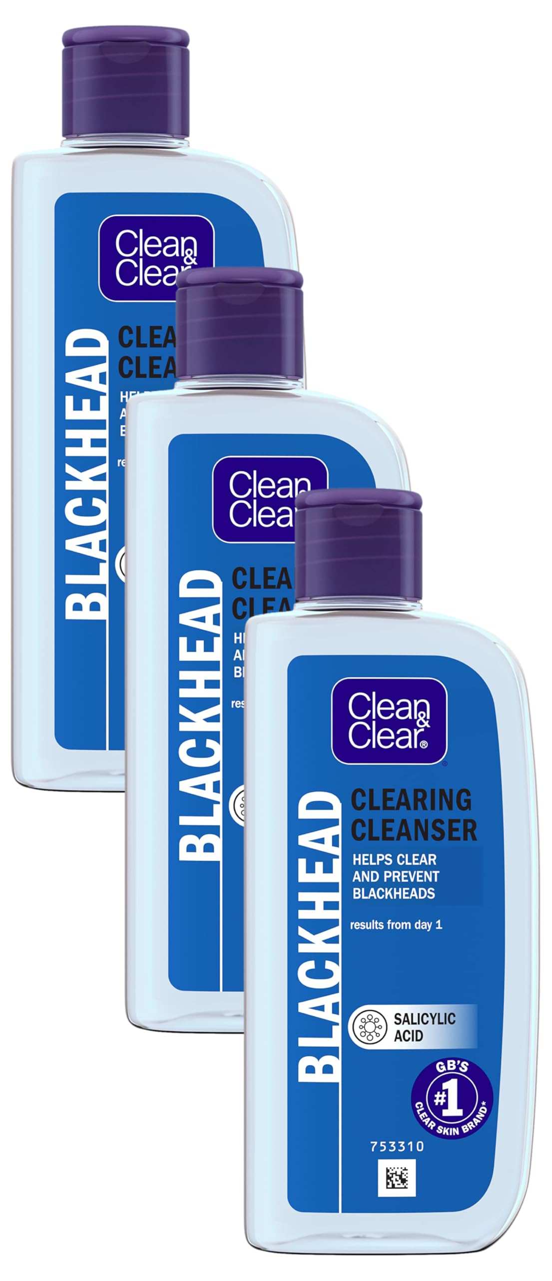 Clean & Clear Blackhead Clearing Oil-Free Cleanser, 200ml,CLNCLR02 (Pack of 3)