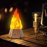 Ollcuz Fake Fire Lamp, USB Rechargeable Flameless Candle w Flickering Flame | 3-Mode LED Flame Light for Outdoor Camping Holiday Halloween Christmas Thanksgiving Table Yard Decorations