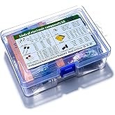 HUAGZIMO 1500 Pieces of 7-Value Electronic Component Kit, Transistor Ceramic Capacitors, Electrolytic Capacitors, Resistors, and Diodes Electronic Component Kit