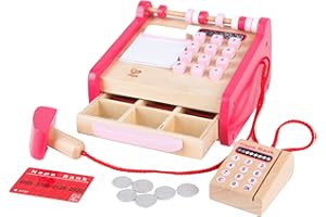 Hape Checkout Wooden Register Pretend & Play Role Play Set with Accessories