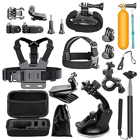 Megashock Action Camera Accessories Kit for GoPro Hero 6 Hero 5 Hero 4 Gopro Hero Session Hero 3 AKASO EK7000 EK5000 Apeman A80 A70 Action Camera Accessory Essential Bundle Kit