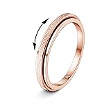 Diamday Rose Gold Fidget Rings for Women Men -2mm