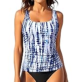 Aqua Eve Tankini Tops for Women Swimwear Top Only Tummy Control Bathing Suit Top No Bottom (Available in Plus)
