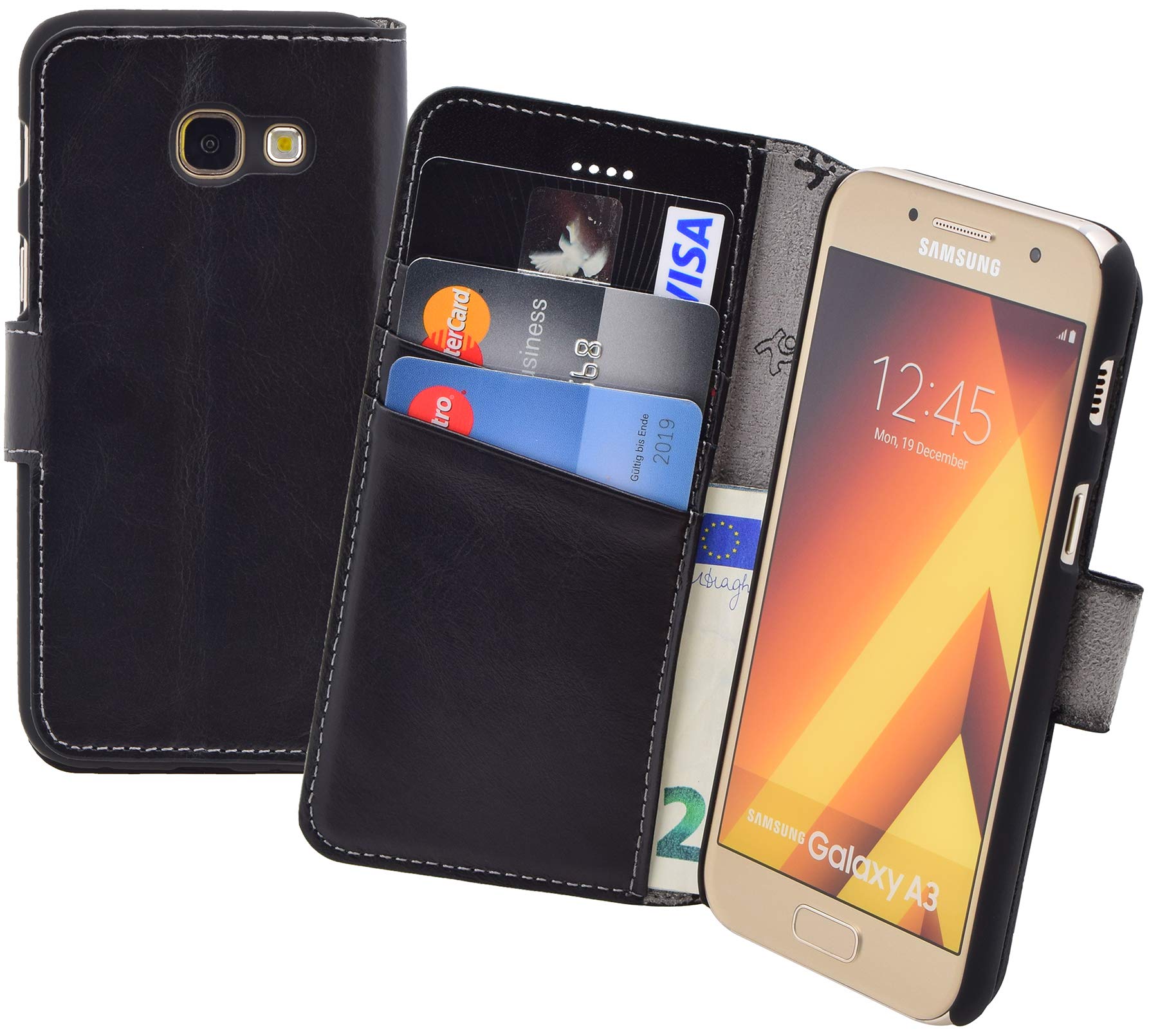 Samsung Galaxy A3 (2017) | (Slim Fit) Leather Book Style Case Leather Mobile Phone Case Cover With Stand And Card Slot