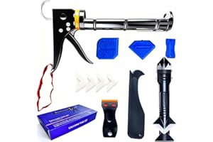 IELEK Caulk Gun Kit - Smooth Silicone Caulking Tools The Smarter Way to Seal & Repair! Professional Caulk Gun Set with Glide & Comfort Grip/Heavy-Duty Metal/Plastic for Flawless DIY