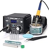 YIHUA 939D+ Digital Soldering Station, 75W Equivalent with Precision Heat Control (392°F to 896°F) and Built-in Transformer.