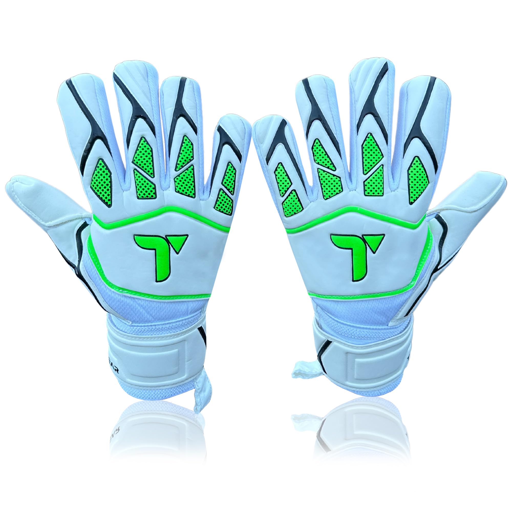 TIGEAR Vortex Series Goalkeeper Gloves (White, 8)