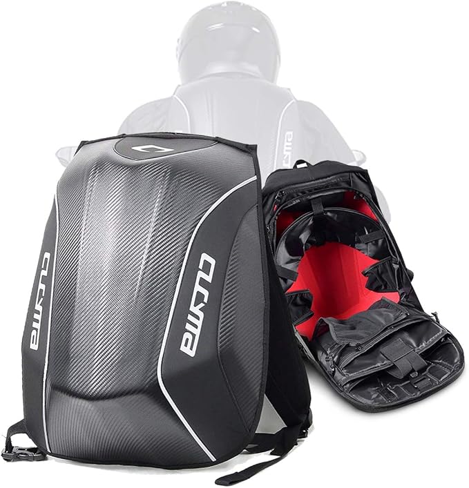 Motorcycle Backpack Carbon Fiber Hard Shell Turtle Bags
