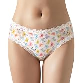 Littleforbig Unisex Hipster Lace Briefs Printed Cheeky Bow Panties Mesh Shaping Tucking Gaff Briefs for Crossdressers