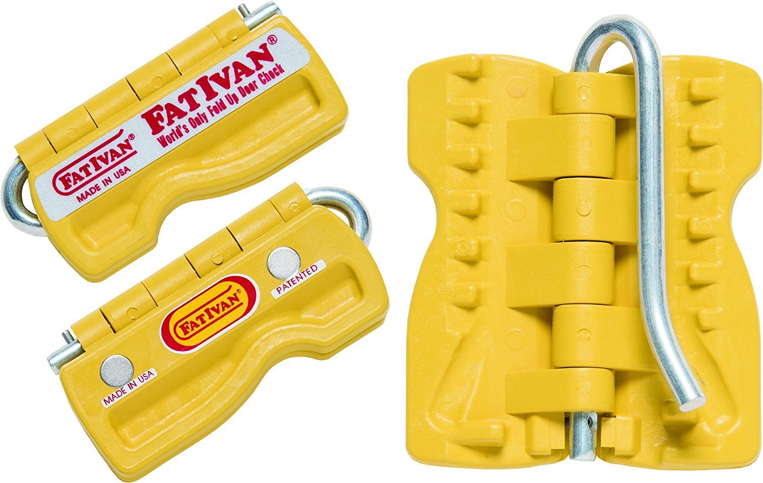 The Original FatIvan Fold Up Door Chock with Magnet Yellow — image 1