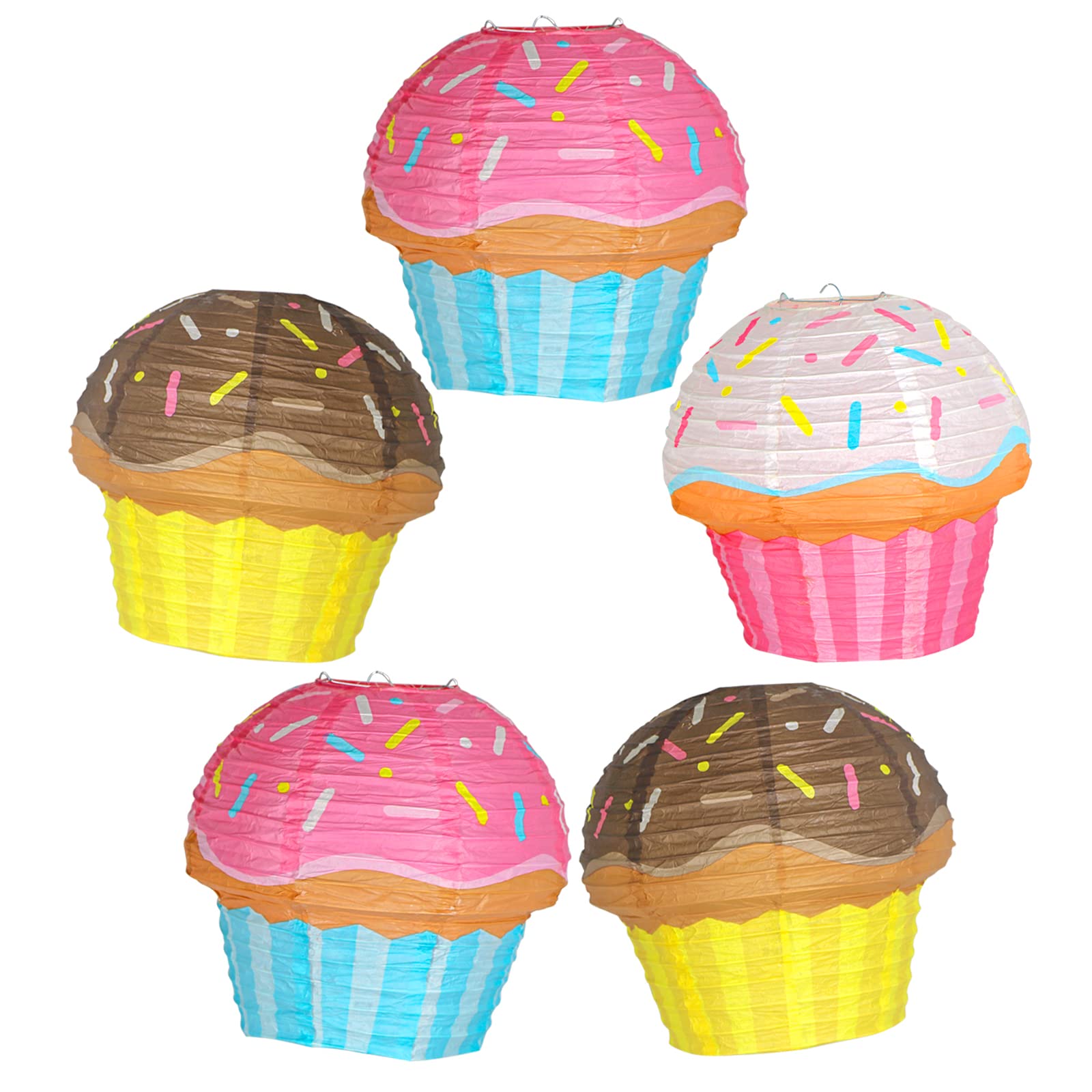 Photo 1 of KAXIXI Hanging Candyland Party Decorations,Donut Party Decorations,Cupcake Ice Cream Paper Lanterns for Baby Shower, Kids Girls Birthday Party, Ice Cream Party, Celebration
