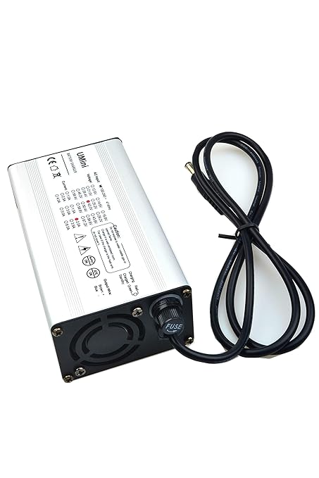 Lithium ion Battery Charger 10S 42V 2A DC Output DC 2.1mm Jack Connector for 36V Electric Bicycle Battery with Fuse