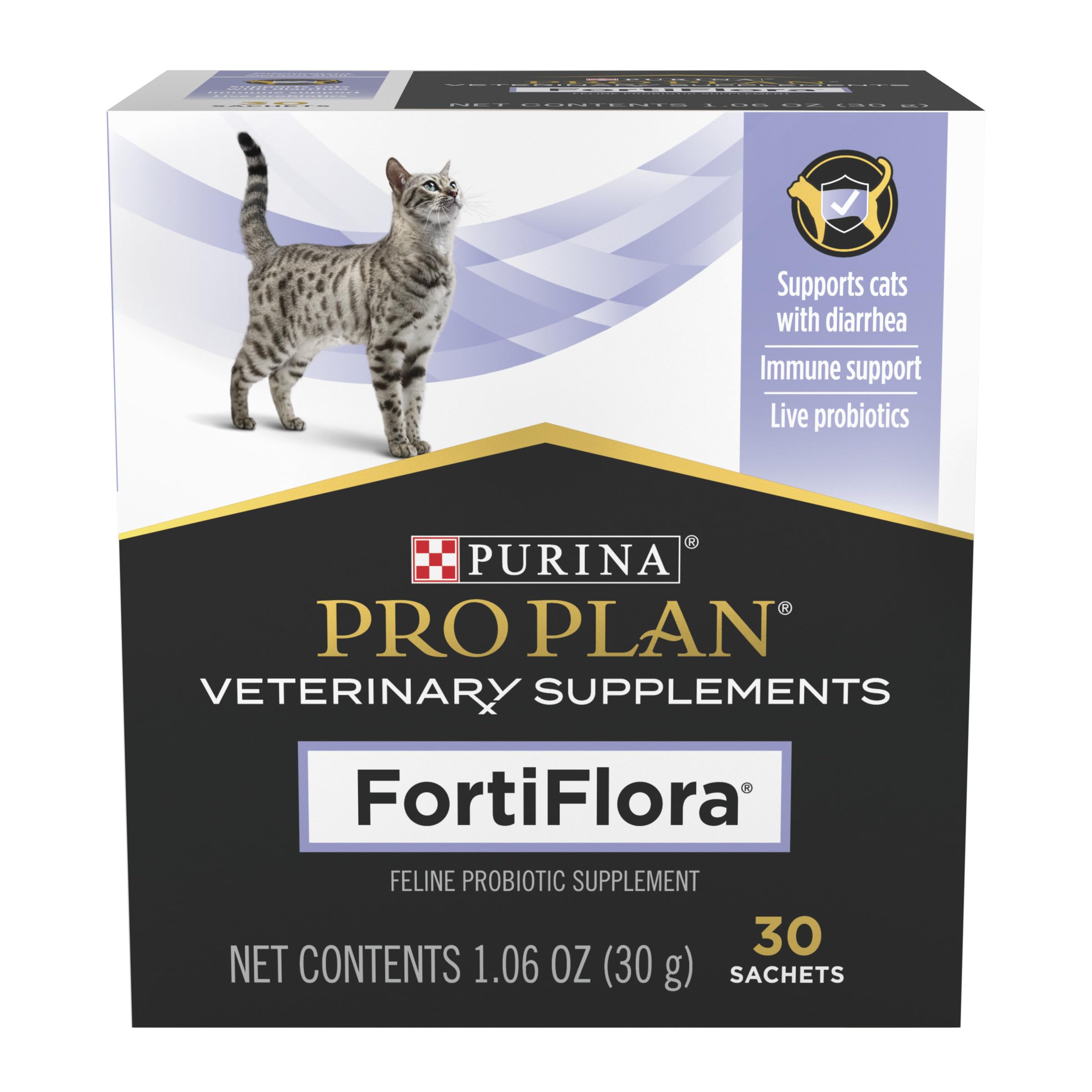 Photo 1 of Purina Pro Plan Veterinary Supplements FortiFlora Cat Probiotic Supplement for Cats with Diarrhea - 30 ct. Box
