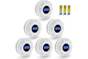 SCONDAOR Smoke Detector and Carbon Monoxide Detector Combo with LCD Display, Dual Sensor Smoke Alarm and CO Detector with LED Indicators & Test/Silence Button, Replaceable AA Battery Included (6 Pack)