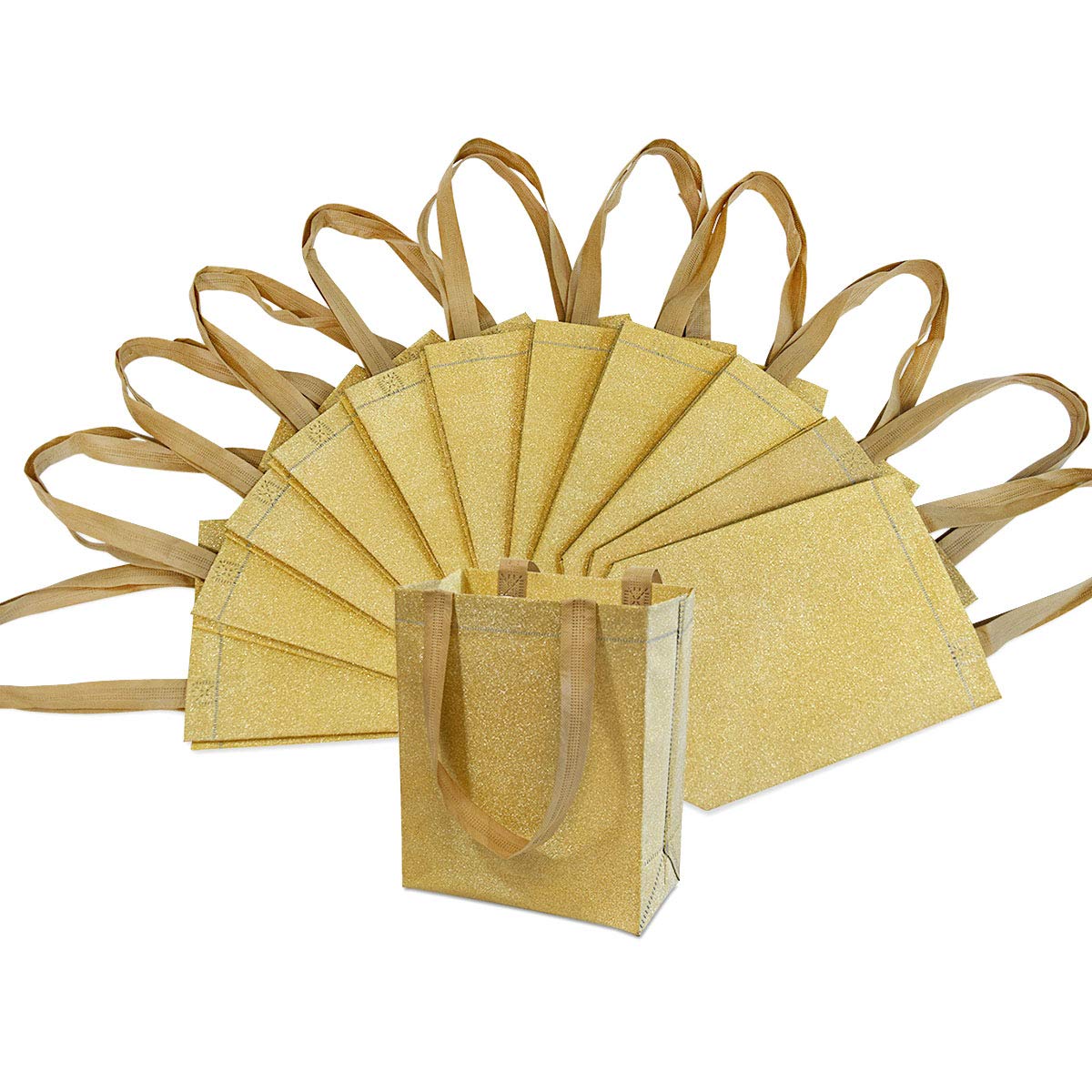 8x4x10" 12 Pcs. MediumSmall Metallic Gold Reusable Glitter