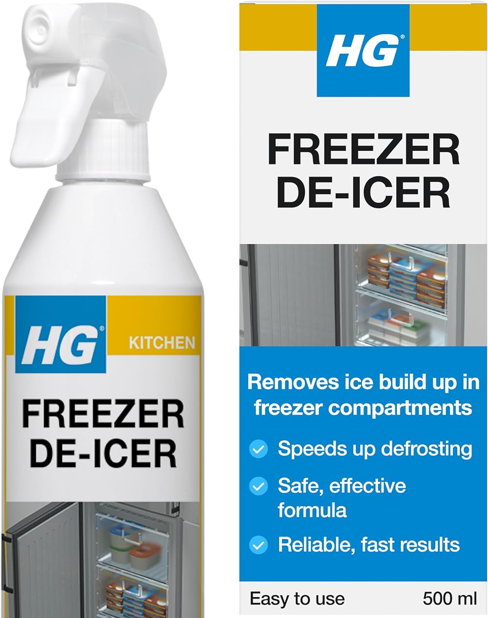 HG Freezer De-Icer 500ml Defrost Spray Fridge Freezer Cleaner