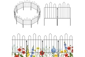 SHINOSKE Decorative Garden Fence 26 ft (L) x 23.5 in (H) 25 Pack,Rustproof Metal No Dig Fence Animal Barrier for Dog, Flower Bed Edging Ornamental Wire Border Panel Fencing for Yard Patio Outdoor Decor