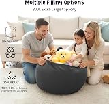Nobildonna Extra Large Bean Bag Chair Cover for Kids & Adults - Black Gray view 6