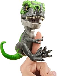 WowWee Untamed T-Rex by Fingerlings &ndash; Tracker (Black/Green) -Interactive Collectible Dinosaur