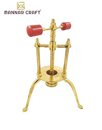 MANNAR CRAFT Brass Sevanazhi/Sev Sancha Machine with Free 2 Solid Jali for Making Different Types of idiyappam,noolputtuSevaiya, Bhujia Etc.