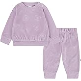HUGGIES unisex-baby Velour Crewneck Sweatshirt and Jogger Pants 2-piece Outfit Set