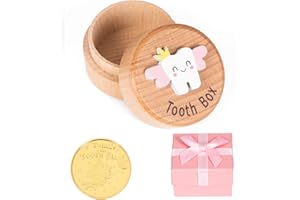 LAPEQQIOJEJ Tooth Fairy Box|Tooth Box Keepsake|Baby Tooth Box with Tooth Fairy Coin and Gift Box，Baby Gift(box-2)