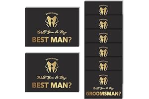 GroomBrideGifts 8 Pieces Groomsman Proposal Cards 6 Will You Be My Groomsman and 2 Best Man Cards with Envelopes Groomsmen In