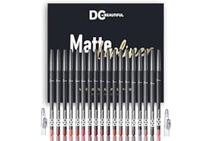 DC-BEAUTIFUL 18 Colors Lip Liners Pencil Set with 2 Pencil Sharpeners, Premium Waterproof Smooth Lip Pencils, Long Lasting Matte Makeup Lipliners