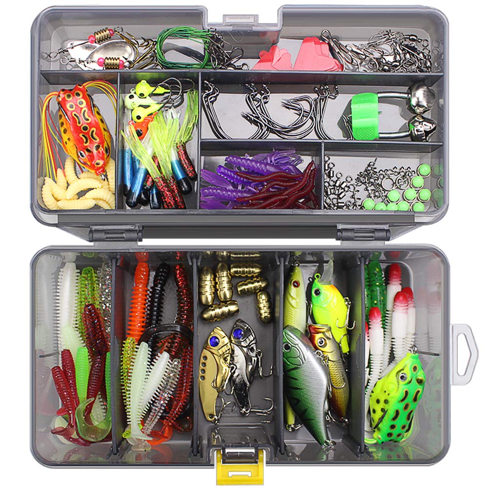 Leeko Fishing Lure, Spinner Fishing Set, Artificial Lure Blinker Rubber Bait for Pike Trout Zander Perch (A)