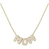 Valentine's Day Gifts for Her,Custom Diamond Bubble 3D Letter Necklace Puffy Personalized Initial Charm with Zircon,18K Gold Plated Dainty Balloon Name Necklace for Women, Handmade Jewelry Gift for Her,Mother's Day,Personalized Gifts for Grandkids