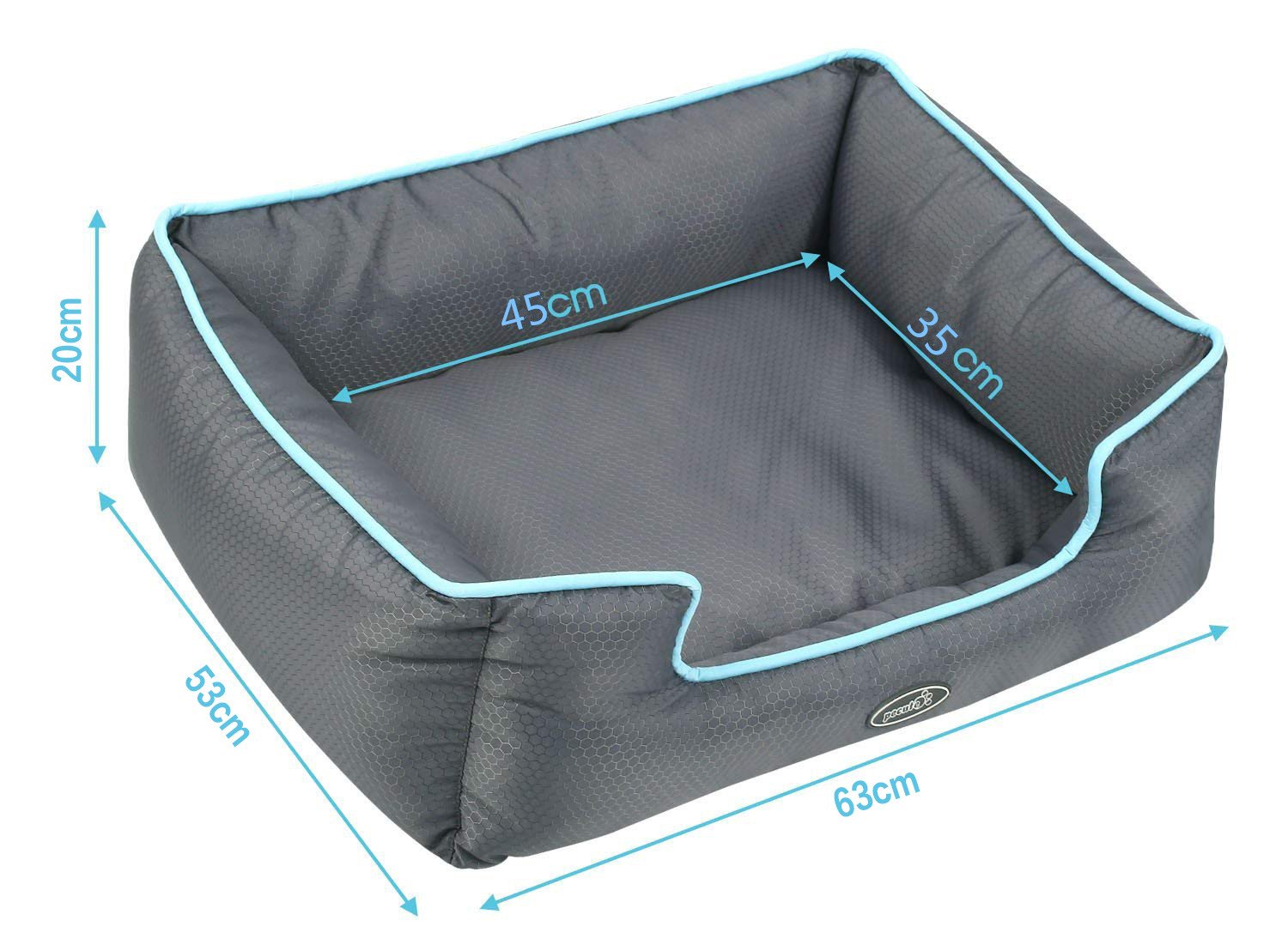 Pecute Cuccia per Cani Sfoderabile Cuscino Rettangolare in Tessuto Oxford Impermeabile Lavabile in Lavatrice