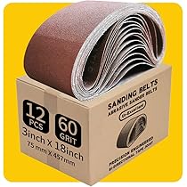 10 Pack 3x18 Sanding Belts - 36 Grit Aluminum Oxide For Belt Sanders