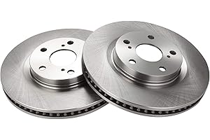 TRQ Front Disc Brake Rotor Pair Set for 2008-2018 Avalon / 2007-2017 Camry / 2013-2018 ES300h / 2007-2018 ES350 / 2009-2013 Matrix / 2006-2017 Rav4 / 2011-2016 tC / 2009-2010 Vibe