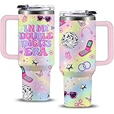 NIAXAUYT Iridescent Birthday Gifts for 10 Year Old Girls, in My Double Digits Era Tumbler 40oz, 10th Birthday Gifts for Ten Year Old Girl Birthday Music Cup