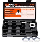 MateAuto 5 Piece Harmonic Balancer Installer Tool Set | 4 Adapters &amp; Nut Bearing, Long Reach Crank Pulley Underdrive Pulley Damper Installation Tool Kit for Smooth Install