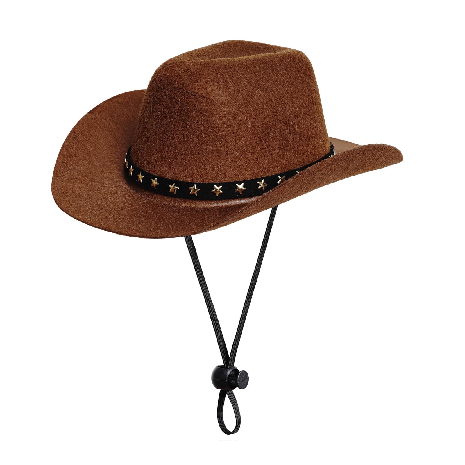 Photo 1 of choyaxo Pet Cowboy Costume Cosplay Cap Halloween Costumes for Dogs Cat Pet Party Decoration Mini Cowboy Hat (Brown, Large)