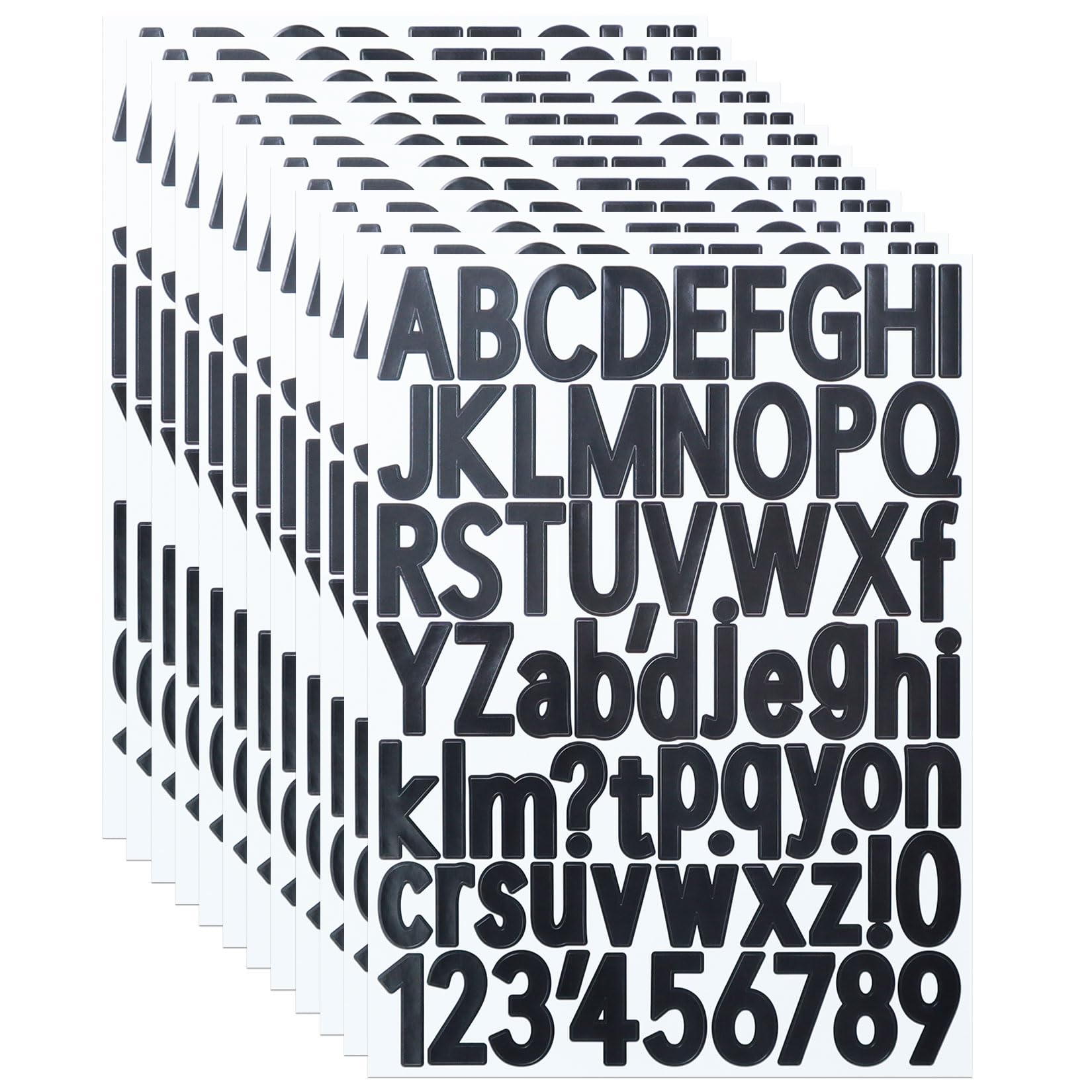 Photo 1 of 12 Sheets 1 1/2 Inch Black Letter Stickers,Stick On Alphabet Sticker Letters Decals for Scrapbooking Mailbox Poster & Notice Board