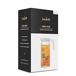 40oz Glass Pitcher with Lid (2 Lids) - Beverage