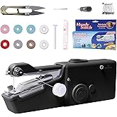 Blinket Handheld Sewing Machine - Electric Mini Portable Sewing Machine for Beginners Adults Easy to Use Fast Stitching for Clothes Fabrics DIY Home Travel (Black)