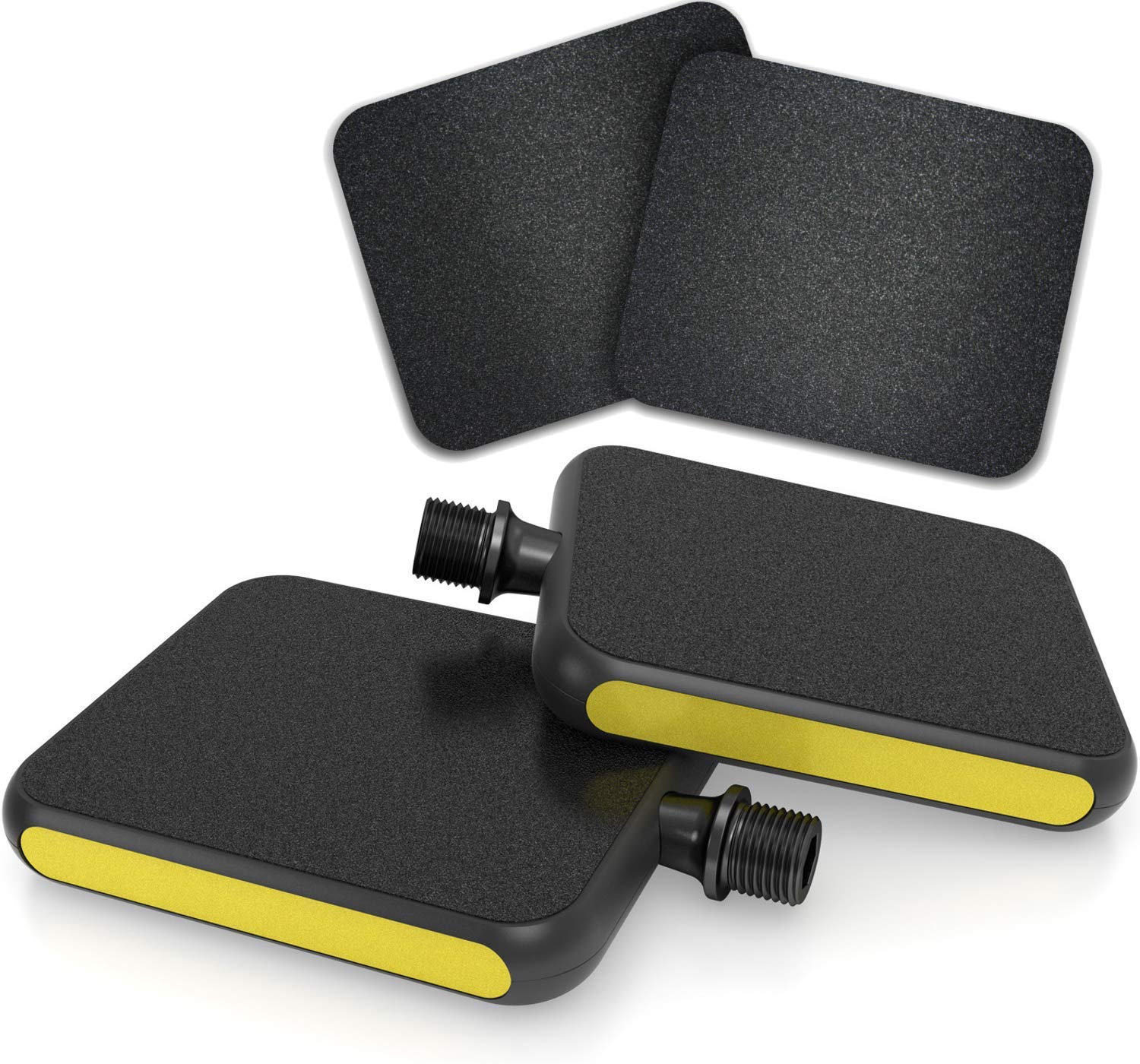 MOTOBICYCLES Reflex Urban Pedal Yellow + 2 Replacement Grip Surfaces - The Ultimate City and Touring Pedal for All Shoe Types - Innovative City Bike, E-Bike Flat Pedals