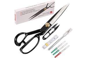 KNPXSET Professional Tailor Scissors 10 inch - Heavy Duty Sewing Fabric Scissors for Leather Cutting Industrial Sharp Shears Home Office Artists Students Tailors Dressmakers